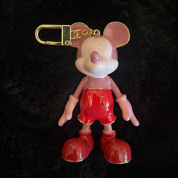 Disney x baublebar Mickey Mouse pink/red colorblock Bag Charm/keychain - Picture 1 of 7
